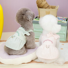 Dog thin pet skirt 24 Korean version dynamic dog skirt with leash dog clothes