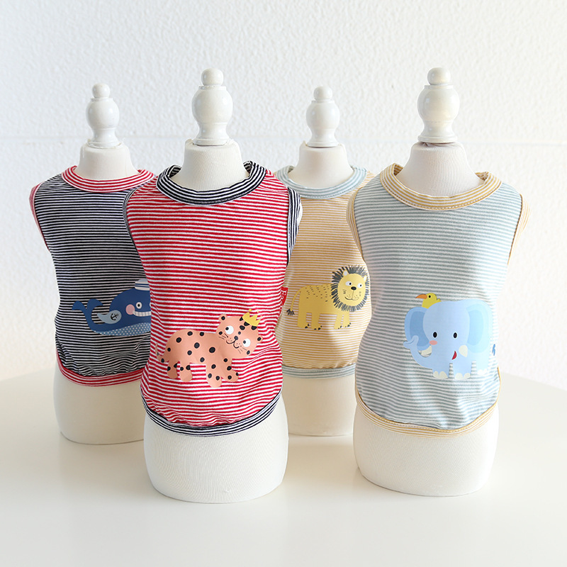 Petstyle Spring and Summer New Animal Smiley Logo Vest Cute Dog Clothes Pet Cat Clothes