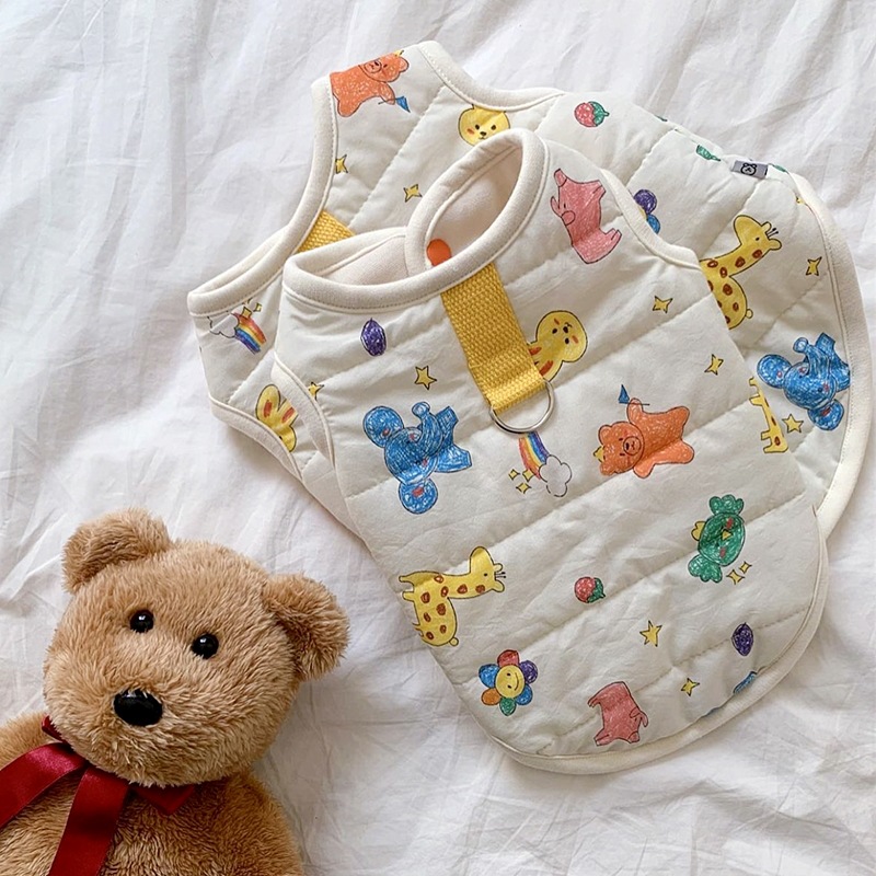 Dog clothes cotton coat winter thickened teddy bear autumn and winter clothing kitten schnauzer small puppy autumn