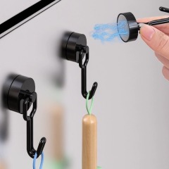 Powerful magnetic hook for kitchen refrigerator without punching and traceless entry into the home anti-theft door magnetic rotating hook magnetic sticky hook