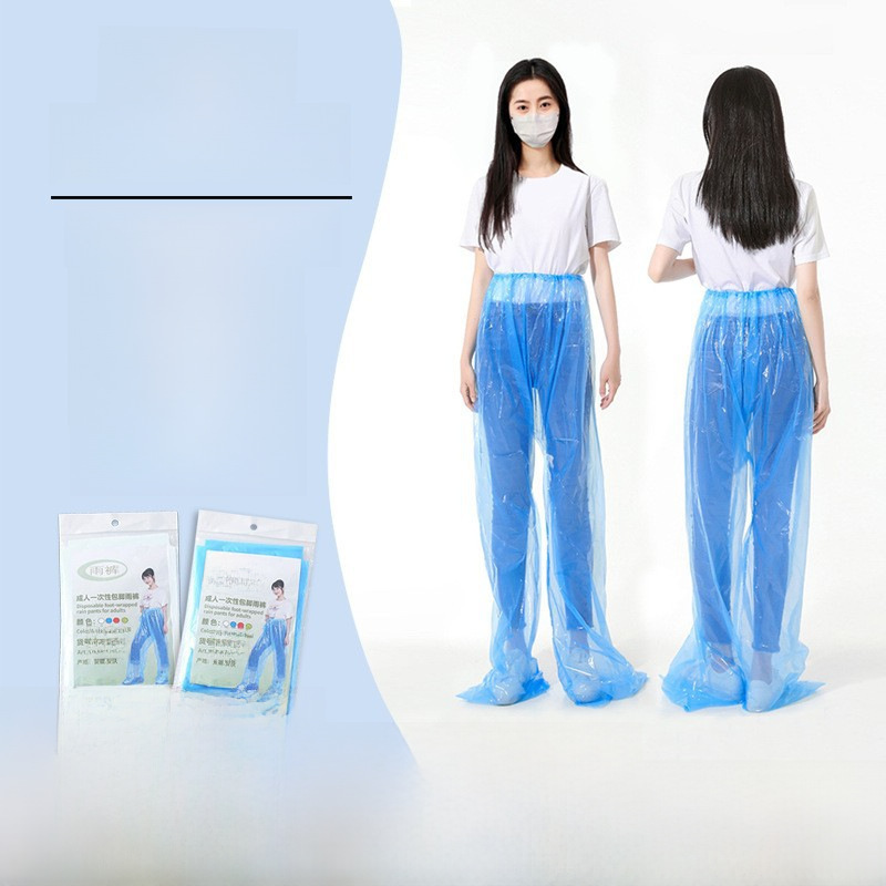 Disposable rain pants, half-length, thickened, waterproof split type, unisex, takeaway, outdoor rafting and cycling tour
