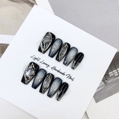 [Original real shot] Airbrush Aurora Powder Styling Glue Handmade Wearable Nails Light Luxury Purely Handmade High Quality Control Nails