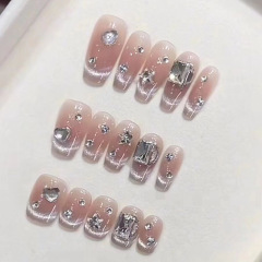 [Shimmer Cat Eyes] Pure handmade manicure, shimmer wearable nails, wholesale finished products, reusable nail patches for whitening