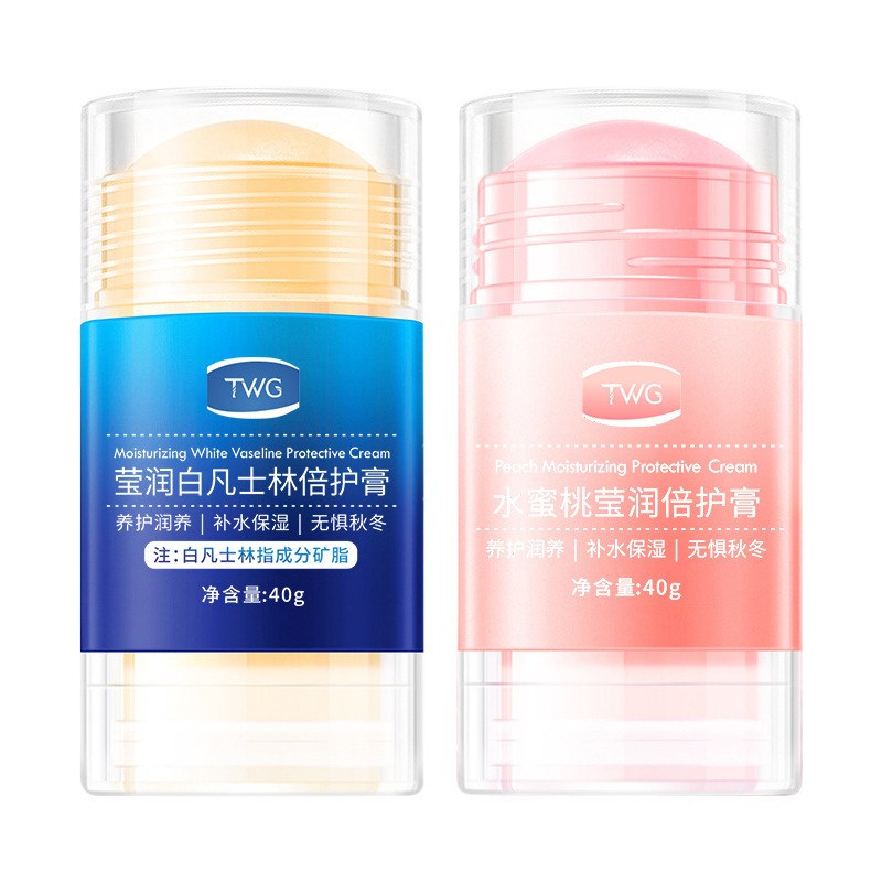 TWG White Vaseline Yingrun Double Protection Stick Cream Anti-dry Autumn and Winter Peach Double Protection Cream Crack Moisturizing Protection