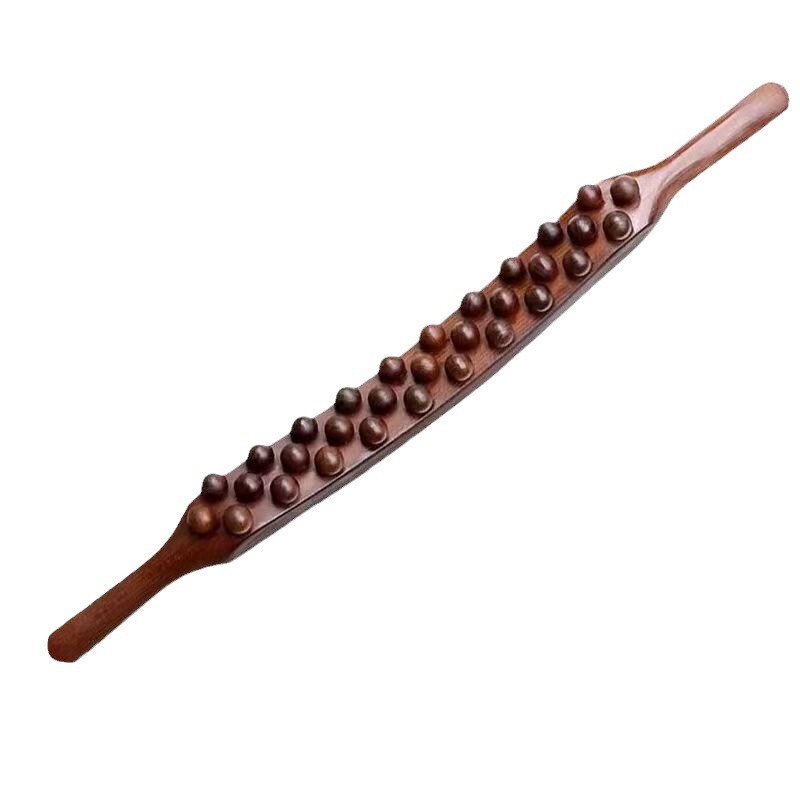 Tendon rolling stick with three rows of 59 beads. Special scraping stick for beauty salon. Massage rolling stick. One universal body meridian point.
