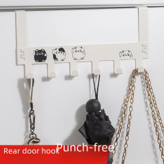 Seamless door hook for household punch-free bedroom door storage shelf wall hanging creative row rack clothes hanger