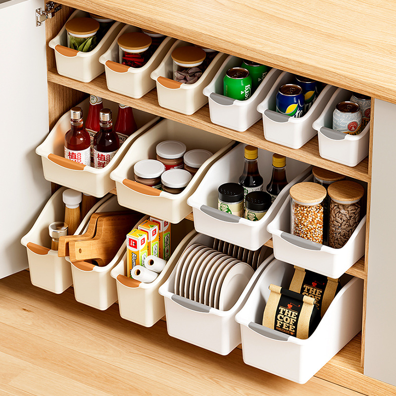 Cabinet storage box with pulley gap debris kitchen storage box household large capacity multi-functional cabinet storage box