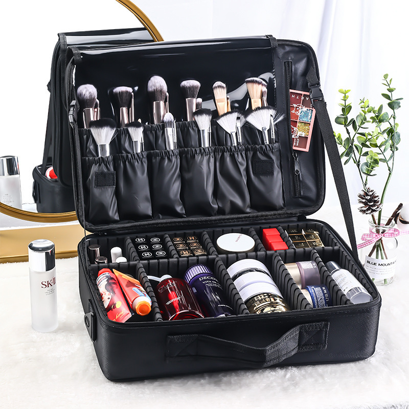 Manufacturer Wholesale Large Capacity Cosmetic Bag Tattoo Manicure and Makeup Portable Partition Tool Box Cosmetic Bag