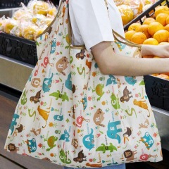 Environmentally friendly supermarket bento shopping bag, foldable portable grocery bag, grocery shopping bag, women's canvas bag, fashionable shopping bag