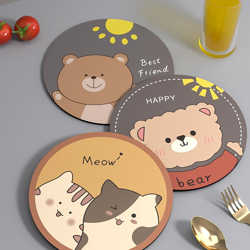 New ins style high temperature resistant coasters creative dining table insulation pads absorbent waterproof pads non-slip placemats plate mats