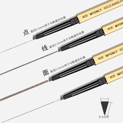 Small gold bar eyebrow pencil double-headed eyebrow pencil eyeliner wholesale ultra-fine three-dimensional non-smudged triangular head eyebrow pencil makeup