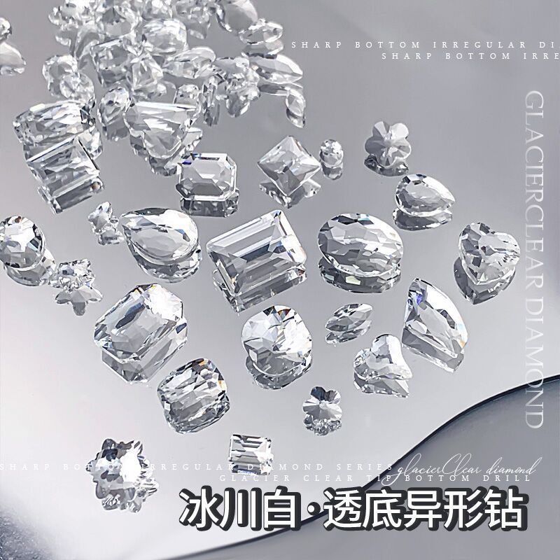 Transparent white rock sugar pigeon egg tip special-shaped diamond glacier loose diamond jewelry k9 glass diamond nail art jewelry wholesale