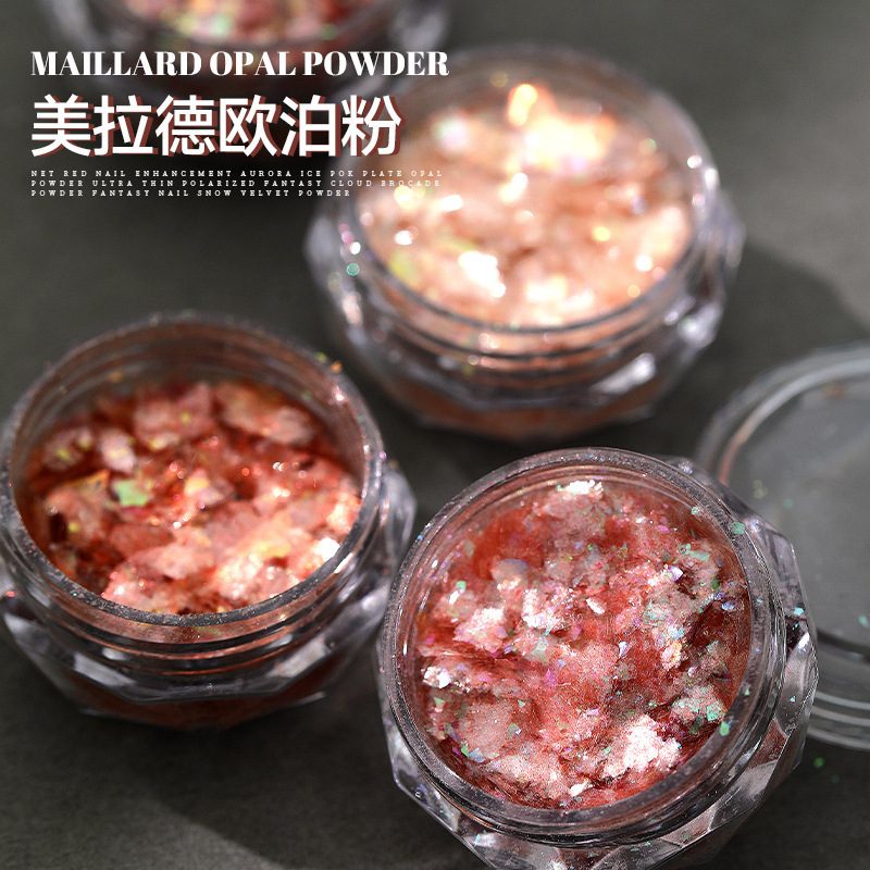 Internet celebrity manicure opal powder mixed decoration aurora powder fantasy cloud brocade powder ultra-thin polarized sequin glitter powder wholesale