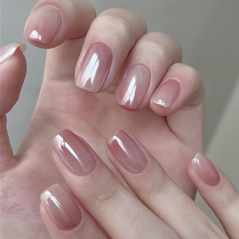 Popular wearable nails 30 pieces ins style high-end electroplating whitening female manicure tablets removable handmade nail patches
