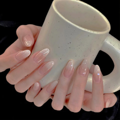 Wearable manicure nail patches wholesale Xiaohongshu popular nude color gradient nail patch finished removable fake nails