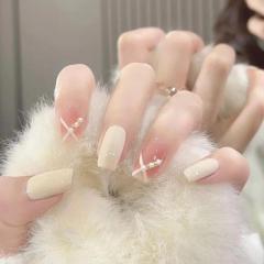 Hand-wearing nails to show whitening Xiaojiabiyu ins high-end style French manicure detachable long-lasting wedding nails fake nails