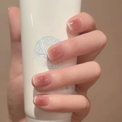 Wearable Nails Pure Desire Blush Manicure Pink Whitening Fake Nails Removable Nail Art Finished Nail Nails