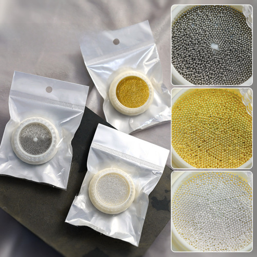 Mini small steel ball nail art jewelry white K gold silver small size metal round beads nail art jewelry wholesale