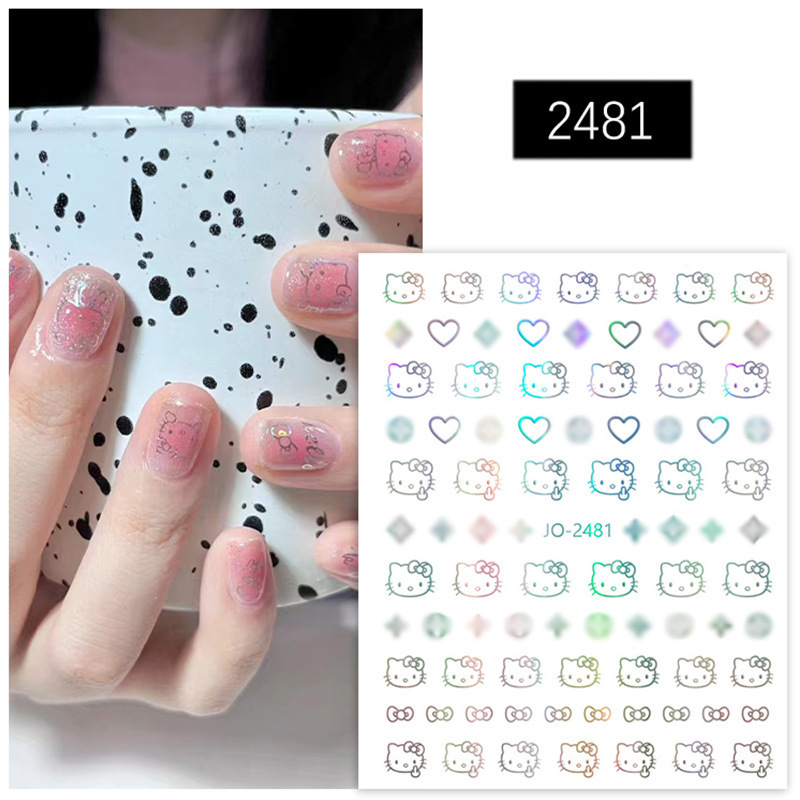 Nail Art Stickers Cute Cartoon KT Cat Star Love Stickers Hello Kitty Hello Kitty Internet Celebrity Nail Stickers