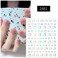 Nail Art Stickers Cute Cartoon KT Cat Star Love Stickers Hello Kitty Hello Kitty Internet Celebrity Nail Stickers