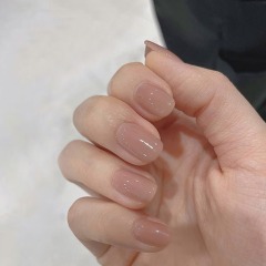 Wholesale fake nails, short nude wearable nails, finished nails, summer gentle whitening nail patches