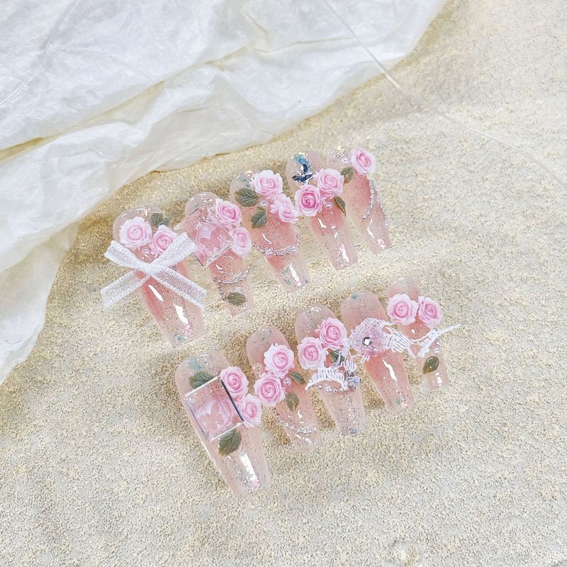 Rose Manor | Heavy Industry Rose Handmade Manicure Wearable Nail Art Manicure Handmade Phototherapy Nail Art Patch Finished Product