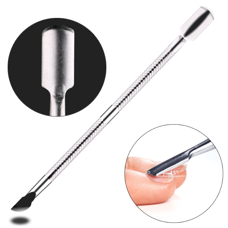 Manicure dead skin push steel push metal double-ended dead skin push stainless steel nail remover to remove dead skin nail polish glue durable