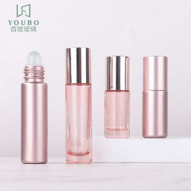 Rolling ball bottle 5ml10ml rolling ball bottle rose gold essential oil bottle pink glass bottle perfume bottle
