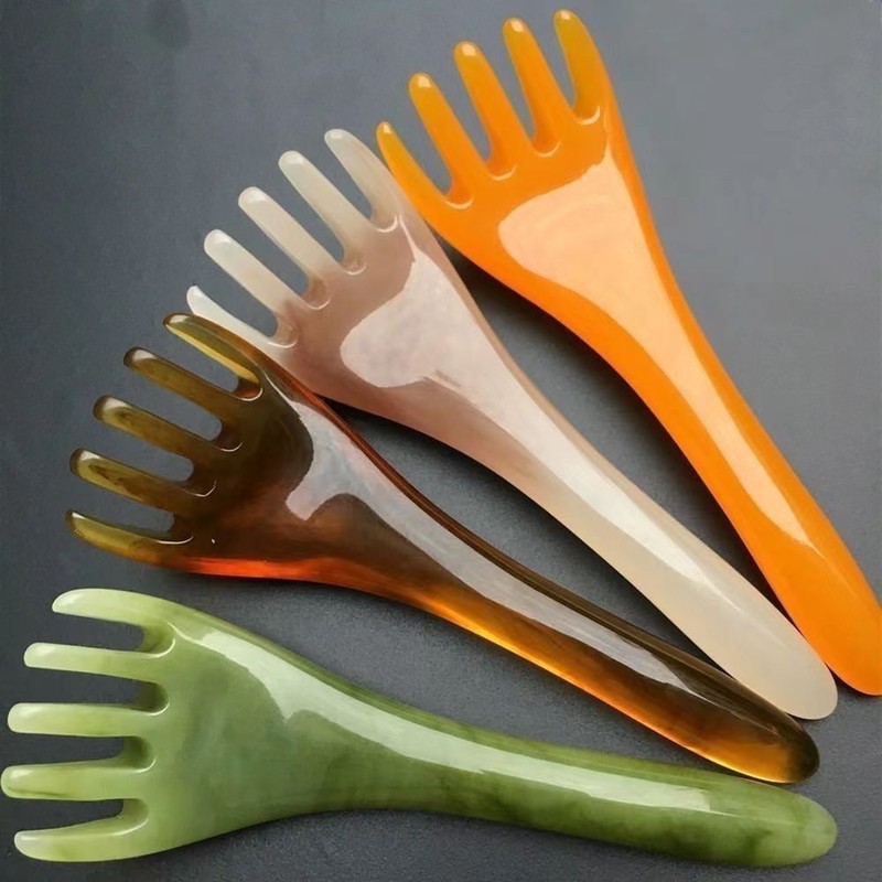 Head massager five-claw head therapy comb massage claw massage meridian comb resin acupoint scratch scalp head massage artifact