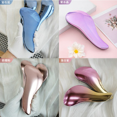 Cross-border electroplating spray paint TT anti-knot hair smoothing comb women's hair comb home massage soft tooth hair straightening magic comb