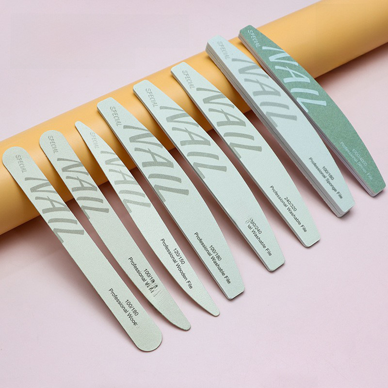 High-quality white sand professional manicurist's manicure file, sponge rub, polishing strip, double-sided nail file, re-washable