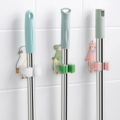 Hanging mop artifact, punch-free mop clip hook, broom mop hook, traceless paste bathroom strong hanger