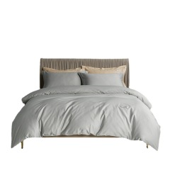 Simple solid color 100-count long-staple cotton silky satin cotton bed sheet duvet cover pure cotton pillowcase single product naked sleeping bedding