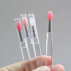Silicone lip brush with cover dust-proof lip mask brush lipstick brush lipstick brush sequin eye shadow brush portable multi-functional brush