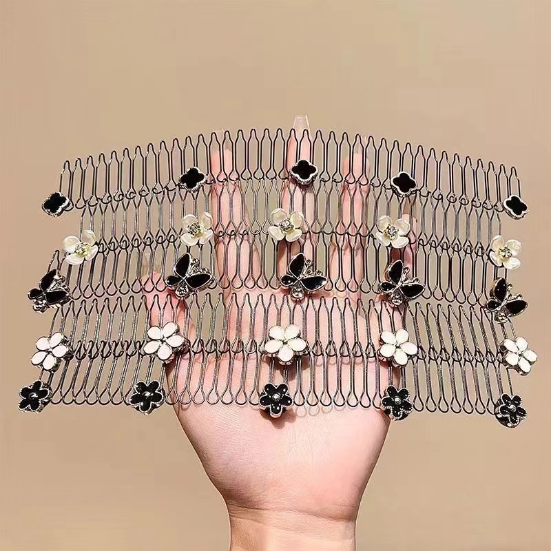 New internet celebrity camellia pull-up comb broken hair comb organizing artifact back head hair bangs broken hair holder