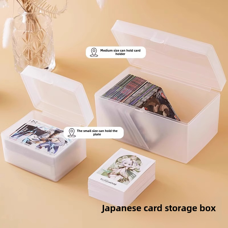 Card storage box transparent desktop small items sundry storage box with lid card drawer storage box organization box