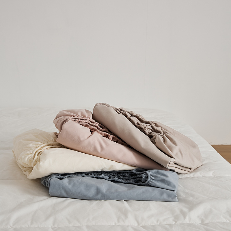 Simple 100-count long-staple cotton fitted sheet, cotton single-piece Simmons mattress protector, pure cotton bedspread, dust-proof bedding