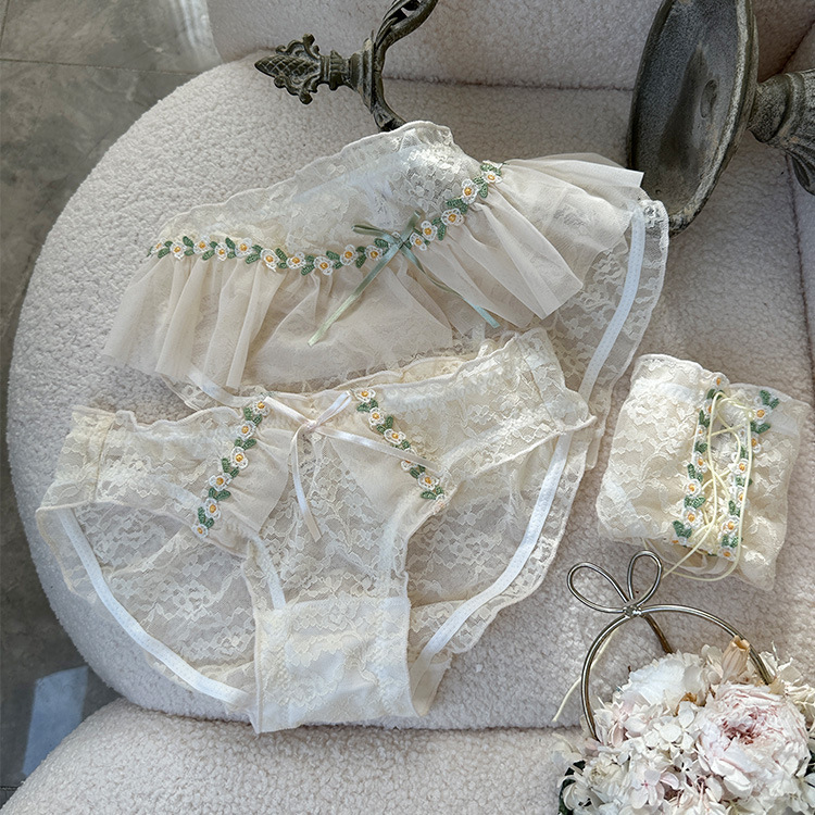 The Wizard of Oz·Summer new textured lace breathable 100% cotton crotch sexy sweet girl underwear fairy style