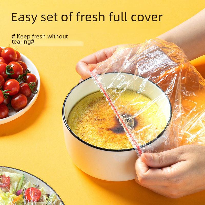 Disposable food cling film cover for home kitchen transparent fruit leftovers refrigerator plastic cling film cover