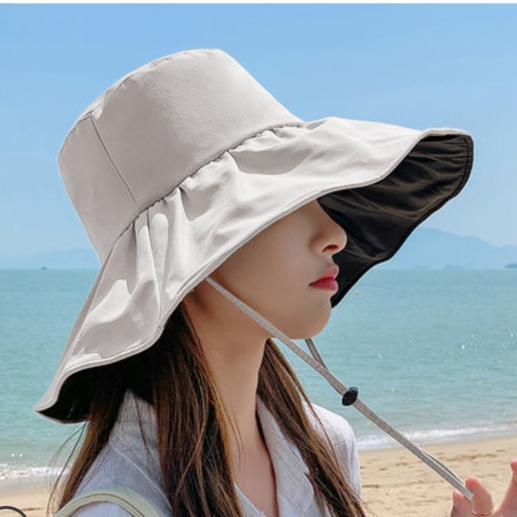 Anti-UV sun hat for women, vinyl new versatile sun protection full top face covering fisherman hat travel sun hat
