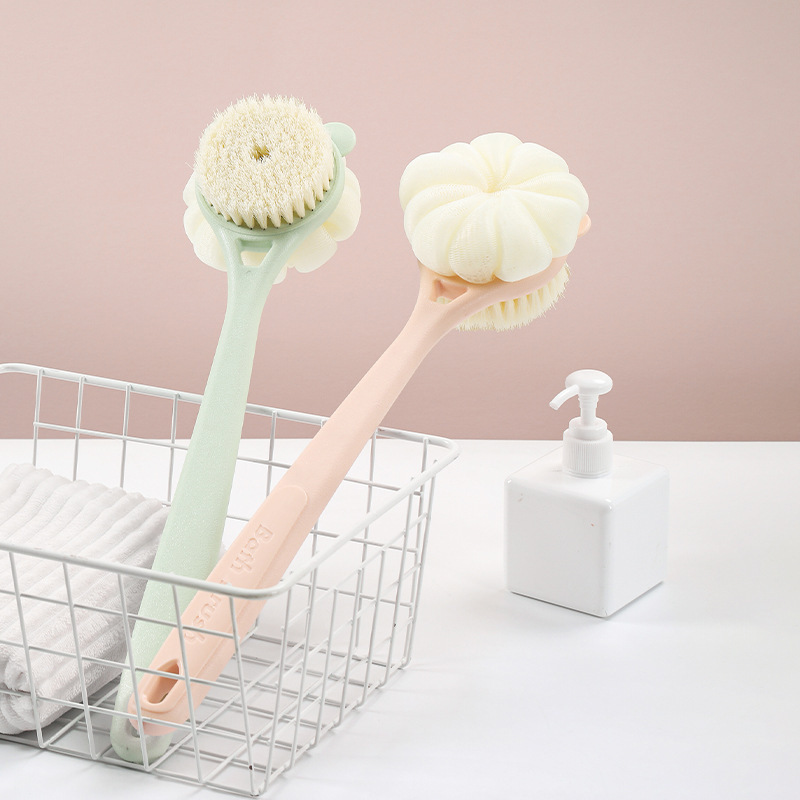 Long-handled bath brush, back rub brush, high-quality bath brush, double-sided soft-bristled bath brush, back rub bath ball, bath towel