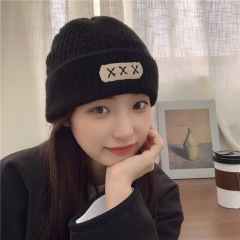 Autumn and winter new warm solid color knitted hat for women, Korean version, versatile couple cold hat, fashionable casual pullover woolen hat for men