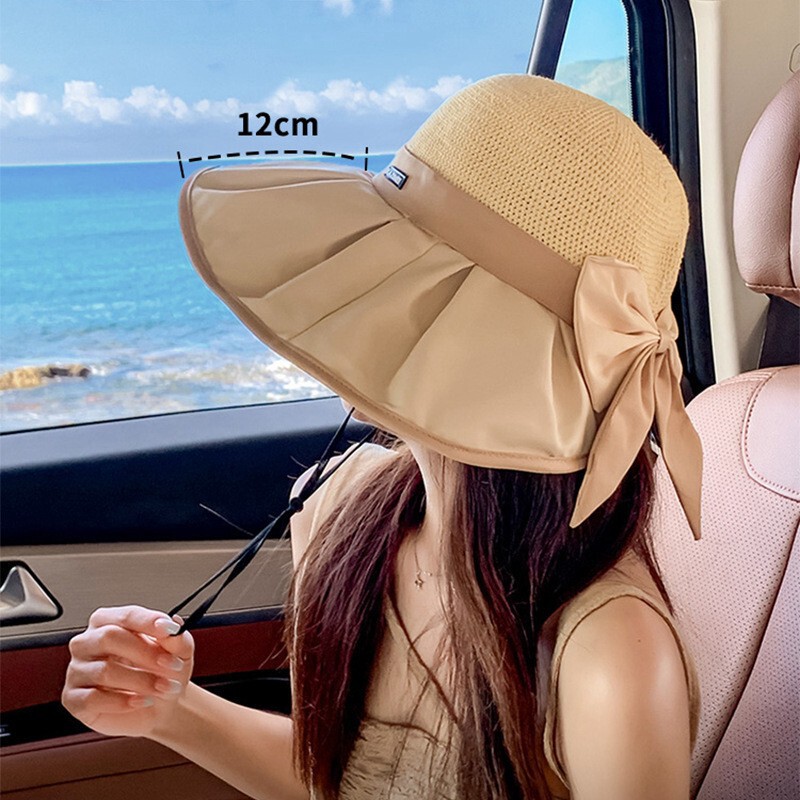 2024 Hat Colorful Plastic Women's Travel Sun Protection Hat High-end Fisherman Hat Large Brim Sun Hat