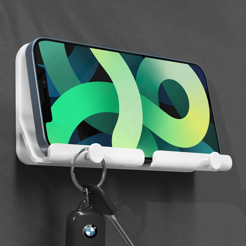 Mobile phone holder charging wall adhesive hotel bathroom wall adhesive no-punch bedside shelf