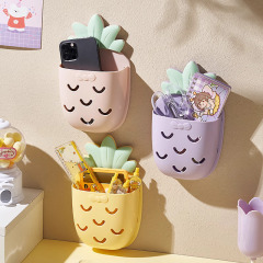 Fruit-shaped toothbrush and toothpaste storage rack bathroom punch-free drain wall-mounted wall-mounted cosmetics storage box