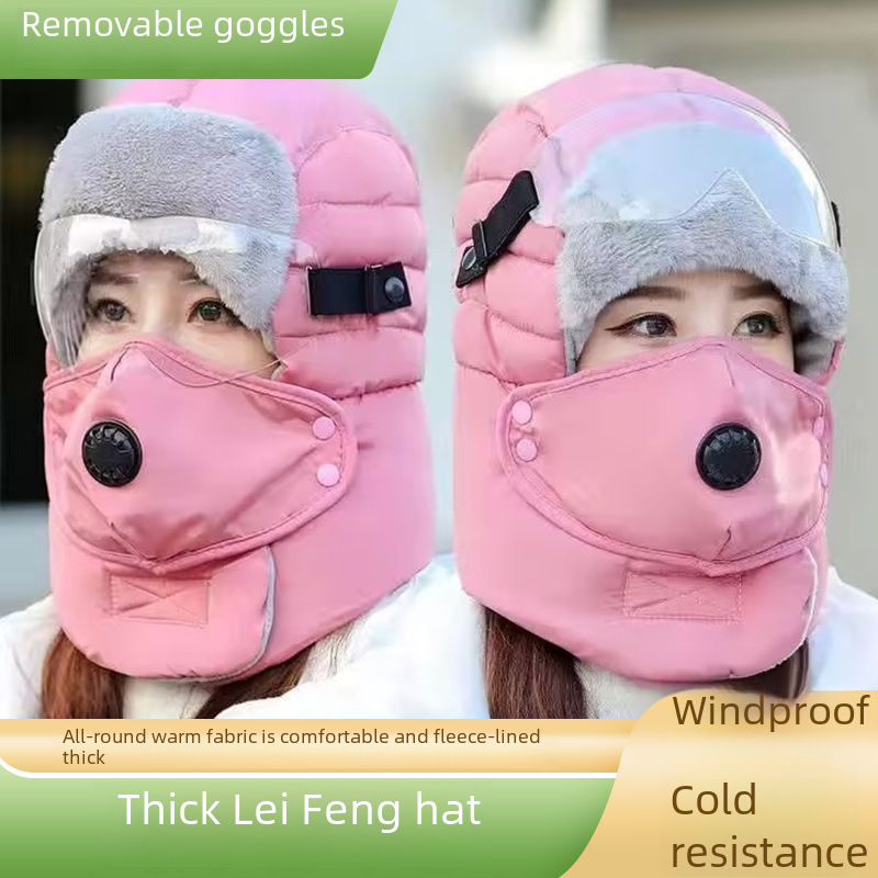 Wholesale velvet and thickened solid color Lei Feng hat to keep out the cold. Winter outdoor men and women same style skiing and cycling pullover hat.
