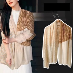 Korean style versatile letters oversized spring and autumn cotton and linen feel scarf literary women's winter shawl Korean silk scarf for women