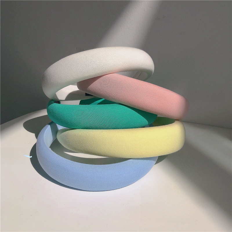 Dongdaemun, South Korea, cream color, cute candy color, wide-brimmed sponge headband, temperament, internet celebrity hairband, headwear, wholesale for women