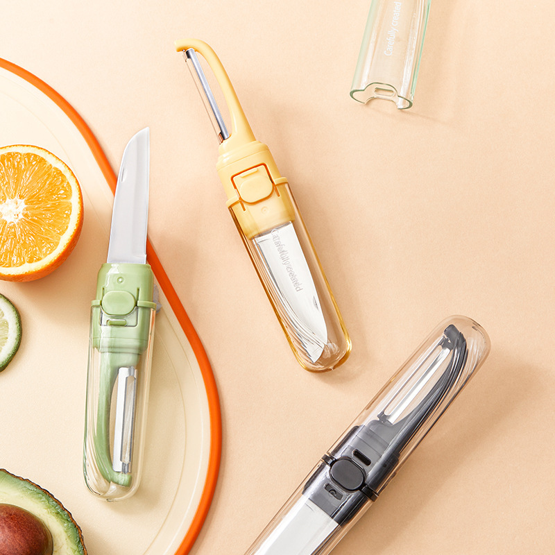 Fruit knife peeling knife household folding multi-functional two-head two-in-one portable apple peeling artifact
