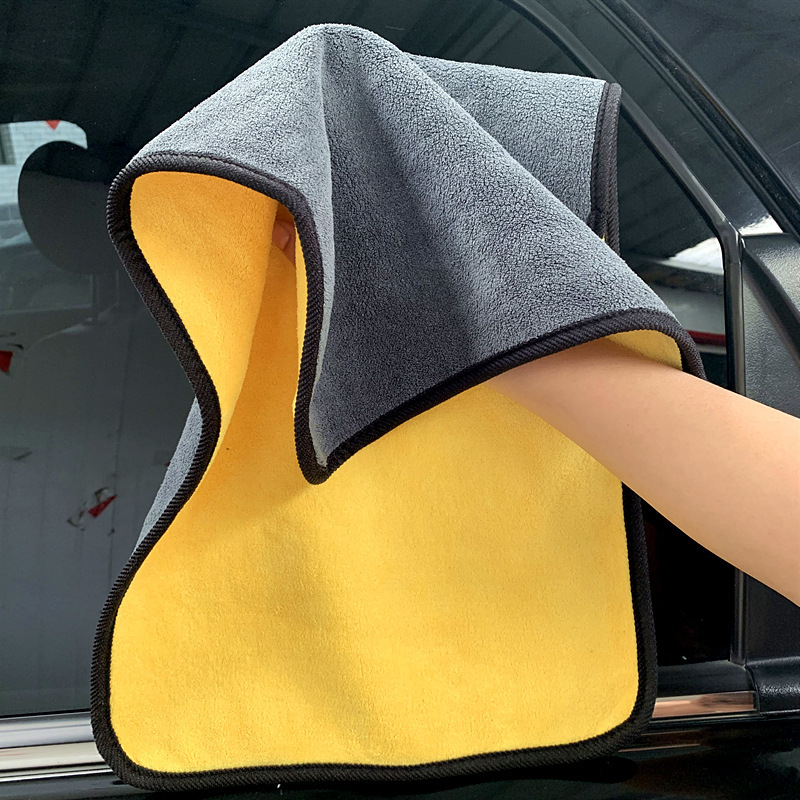 High-density car wash towel, coral velvet, double-sided thickened car wiper, water-absorbent glass cleaning towel